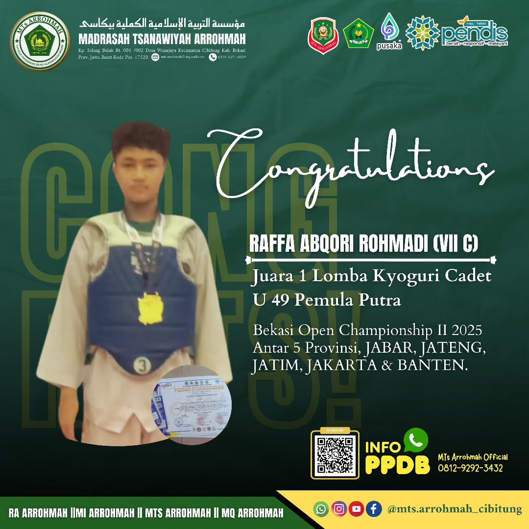 Juara 1 Lomba Kyuguri Cadet U 49 Pemula Putra